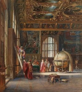 The Interior Of The Sansovino Hall, The Marciana Library, Venice by Carl Friedrich H. Werner