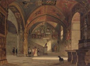 Interior Of A Medieval Palace by Carl Friedrich H. Werner