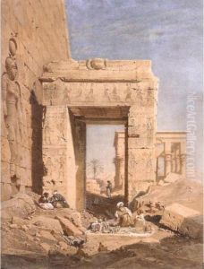A Doorway Leading From The Court Of The Temple Of Isis by Carl Friedrich H. Werner