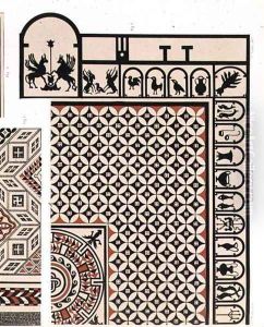 Mosaic pavements discovered at Nimes, probably 2nd or 3rd century, pub. by Day & Son