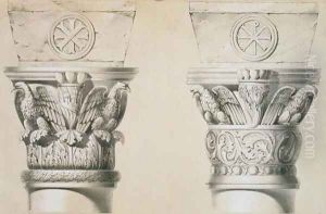 Byzantine capitals from columns in the nave of the church of St. Demetrius in Thessalonica, pub. by Day & Son 2