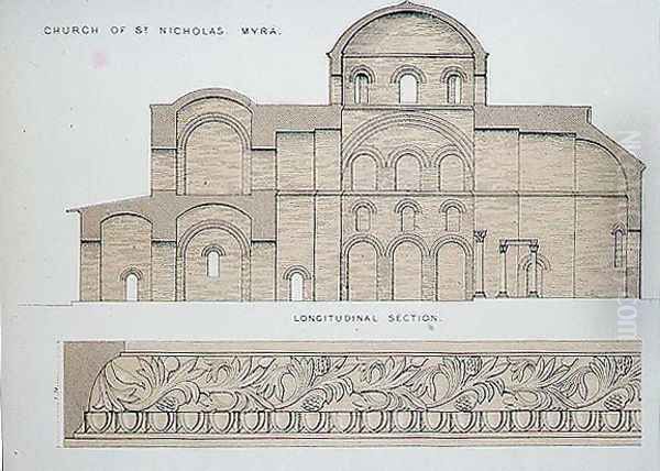 Longitudinal section of the church of St. Nicholas at Myra, pub. by Day and Son - view 1