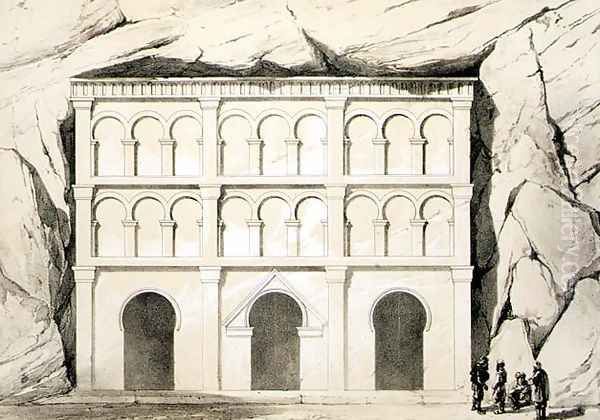 View of the grotto at Urgub demonstrating that the horseshoe arch is of Byzantine rather than Muslim origin, pub. by Day & Son - view 1