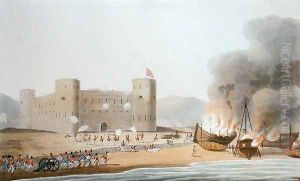 The Attack on the Fort of Luft, November 27th 1809, from Sixteen Views of Places in the Persian Gulph, taken in the Years 1809-10 illustrative of the Proceedings of the Forces employd on the expedition sent from Bombay, engraved by I. Clark, published by Temple, R.