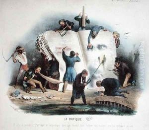 Literary Criticism, caricature of literary critics removing passages from books that displease them, c.1830 by Charles Joseph Travies de Villiers