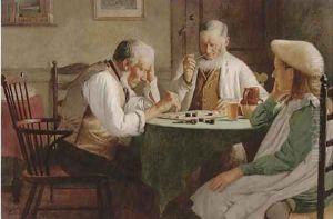 Concentrated on a game of draughts by Henry Spernon Tozer