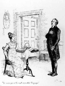Mr Collins and Elizabeth, from Pride and Prejudice by Jane Austen 1775-1817 c.1894 by Hugh Thomson