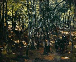 Cavalry Patrol in the Middle of a Wood, 1877 by Heinrich Wilhelm Truebner