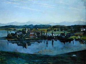 The Seeon Monastery in Oberbayern, 1892 by Heinrich Wilhelm Truebner