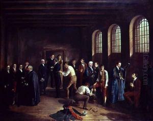 Condemmed Cell at Newgate execution of Henry Fauntleroy, banker convicted of forgery in 1824