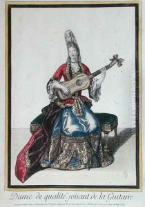 Lady Playing the Guitar, 1694 by Antoine Trouvain
