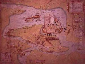 Aug I ii f.39 The Siege of Enniskillen Castle 1593-94, 17th February 1593 by John Thomas