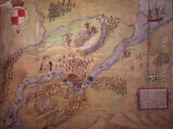 Aug I ii f.38 The Battle of Ballyshannon, 17th October 1593 - view 1