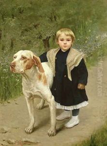 Young Child and a Big Dog by Luigi Toro