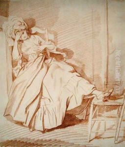 Study of a Sleeping Girl by Louis Rolland Trinquesse