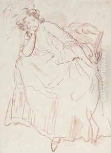 A seated woman looking to the right, perhaps Marianne Framery by Louis Rolland Trinquesse