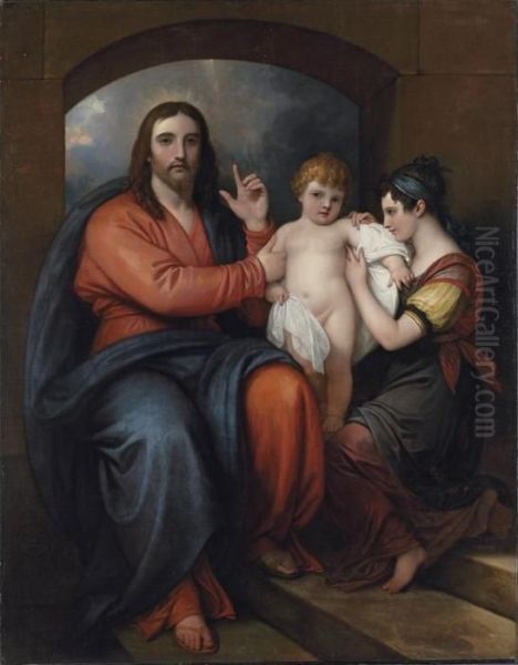 Christ The Saviour With A Mother And Child - view 1