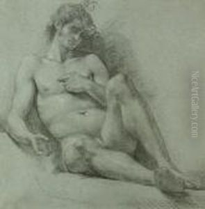 A Seated Male Nude Seen From The Front A Seated Male Nude Seen From The Front