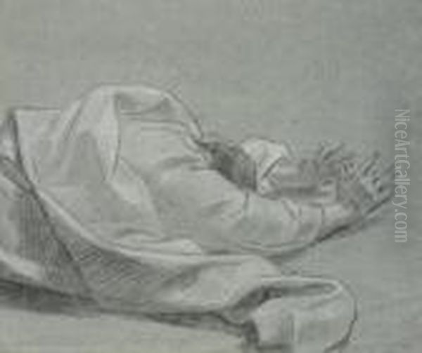 Study Of A Prostrate Figure For
'david Prostrate, Whilst The Destroying Angel Sheathes The Sword' - view 1