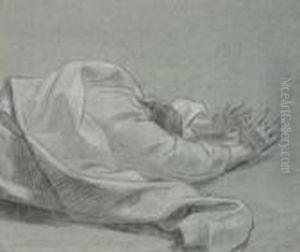 Study Of A Prostrate Figure For
'david Prostrate, Whilst The Destroying Angel Sheathes The Sword' by Benjamin West