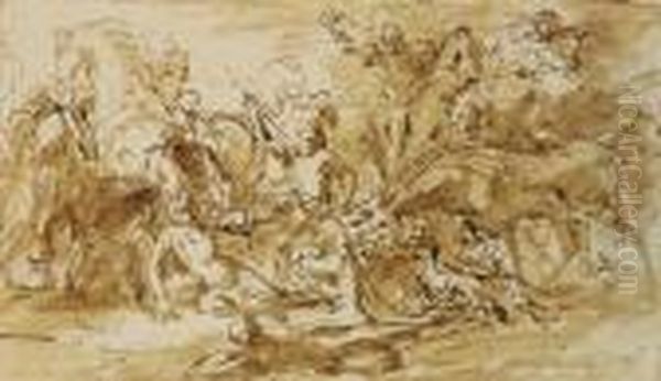 Study For 'alexander Iii, King 
Of Scotland, Rescued From The Fury Of A Stag By Colin Fitzgerald' - view 1