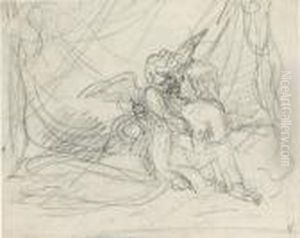 Venus Comforting Cupid; Study Of
 The 'venus De' Medici'; Studies Of A Woman Wearing A Headscarf (
Recto
) And A Woman Reaching Up (
Verso
); And A Design For A Coat Of Arms