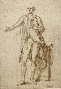 Study Of A Standing Man, Possibly A Study For Portrait Of Lord Camden by Benjamin West