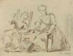 Study Of Two Children With A Drum Study Of Two Children With A Drum