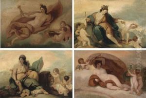 The Graces Unveiling Nature by Benjamin West