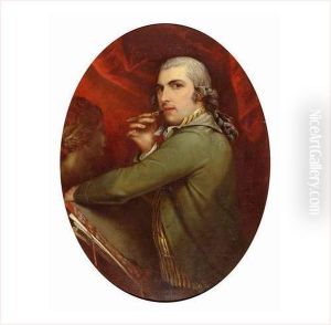 Portrait Presume De Benjamin West Dans Un Ovale Peint by Benjamin West