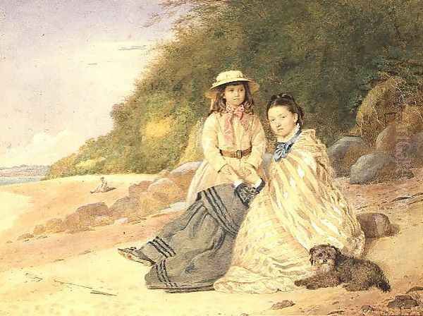 Mother and Daughter with Dog - view 1