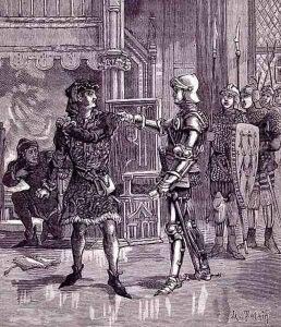 Gilles de Laval, Lord of Rais 1404-40, Arrested for his Strange Crimes, book illustration by Lucien Napolean Francois Totain
