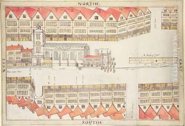 Map of Cheapside, London, 1585 - view 1