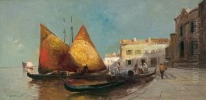 Docked Boats In A Corsican Harbor