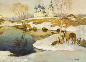 Winter Landscape With View Of A Church