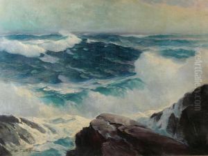 Crashing Waves Uponthe Rocks by Constantin Alexandr. Westchiloff