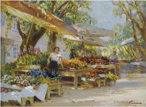 The Flower Seller by Constantin Alexandr. Westchiloff