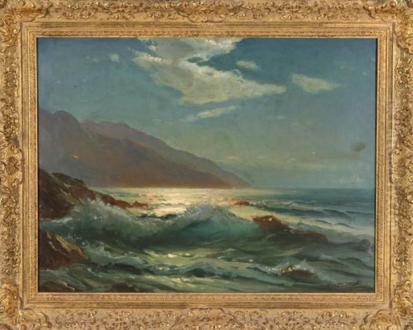Stormy Sea On A Moonlit Evening - view 1