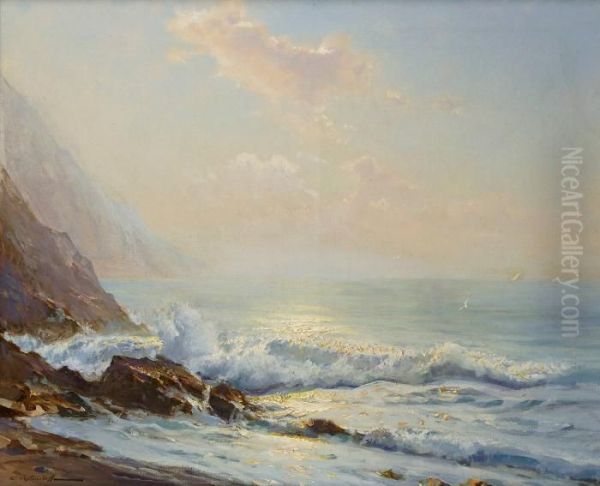 Soleil Couchant Sur La Cote Rocheuse - view 1