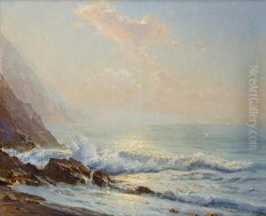 Soleil Couchant Sur La Cote Rocheuse by Constantin Alexandr. Westchiloff