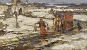 Study For The First Meeting by Constantin Alexandr. Westchiloff