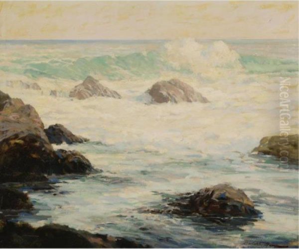 Waves Crashing Against Rocks - view 1