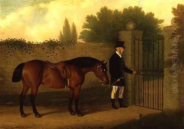 A Gentleman Leading A Welsh Cob By a Garden Gate, 1875 - view 1