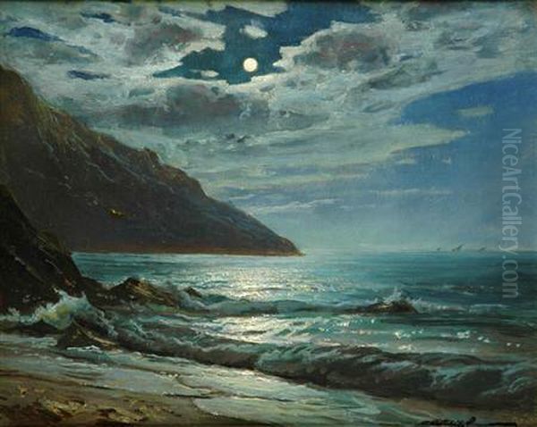 Constantin Aleksandrovich Westchiloff Russian, -moonlit Shore - view 1