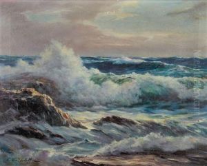 Constantin Aleksandrovich Westchiloff Russian, -crashing Waves by Constantin Alexandr. Westchiloff