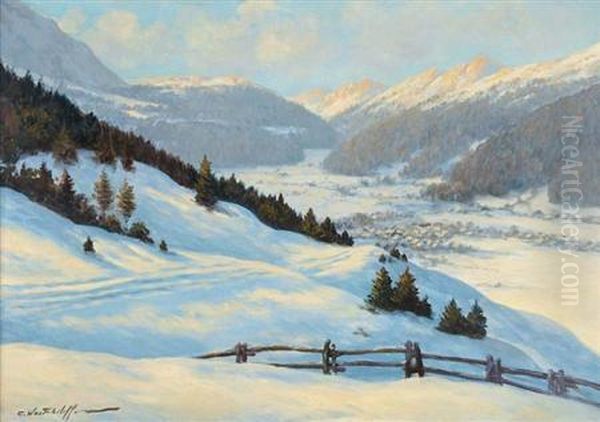 Constantin Aleksandrovich Westchiloff Russian, -winter Mountain Landscape - view 1