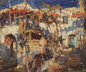 Constantin Aleksandrovich Westchiloff Russian, -market Scene by Constantin Alexandr. Westchiloff