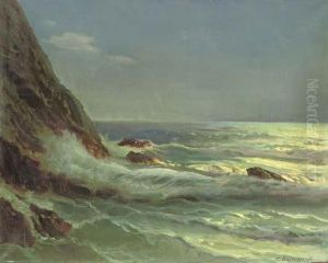 Waves Breaking At The Cliffs, Dusk Waves Breaking At The Cliffs, Dusk