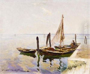 Fishing Boats By The Quay by Constantin Alexandr. Westchiloff
