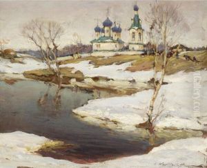 Russian Village Under Snow